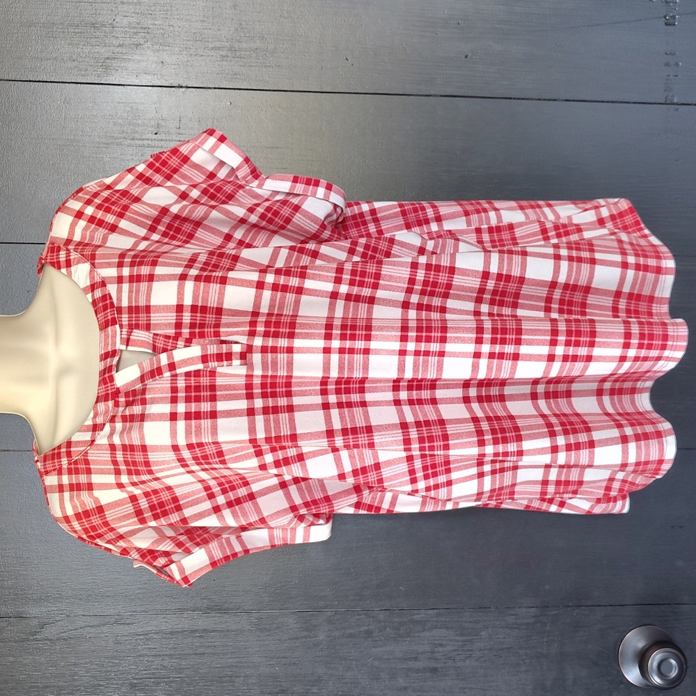 🍒 Cure Brand Red and White Plaid Shirt. XL. Like New!